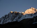 41 Shishapangma Southwest Face And Pungpa Ri At Sunrise From Advanced Base Camp Shishapangma (8012m) Southwest Face stretches to Pungpa Ri (7445m) at sunrise from Shishapangma Southwest Advanced Base Camp.